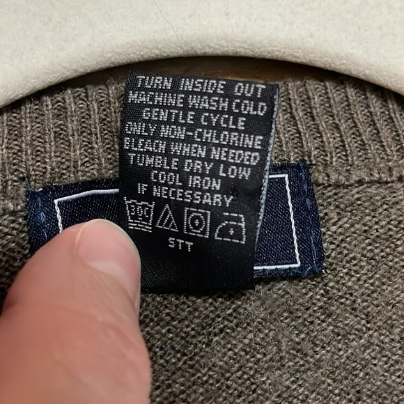 Dockers size XL brown v-neck acrylic sweater vest - Picture 4 of 6